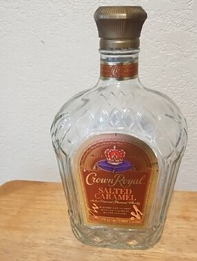 Crown Royal Salted Caramel Empty Glass Bottle - Amber Label